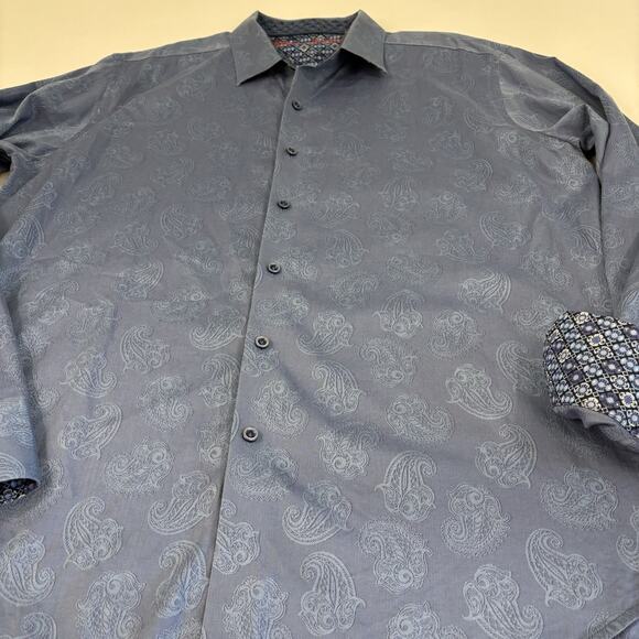 Robert Graham HAYSTACK Blue Paisley Classic Fit Button Up Long Sleeve Men’s L - Picture 2 of 16